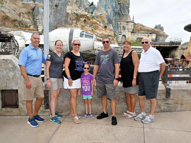 Guest Photo from Carrie: Guests near the Millennium Falcon at Star Wars: Galaxy's Edge at Disney's Hollywood Studios