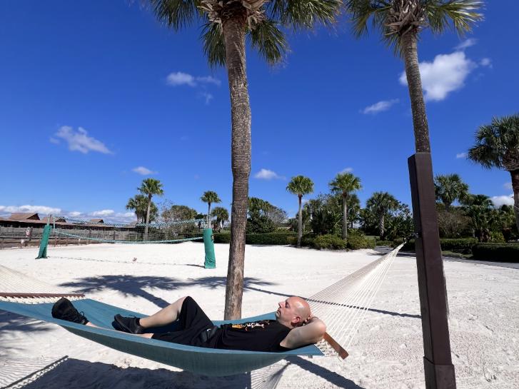 Guest Photo from Jimmy b: Guest in a hammock at Disney's Polynesian Villas