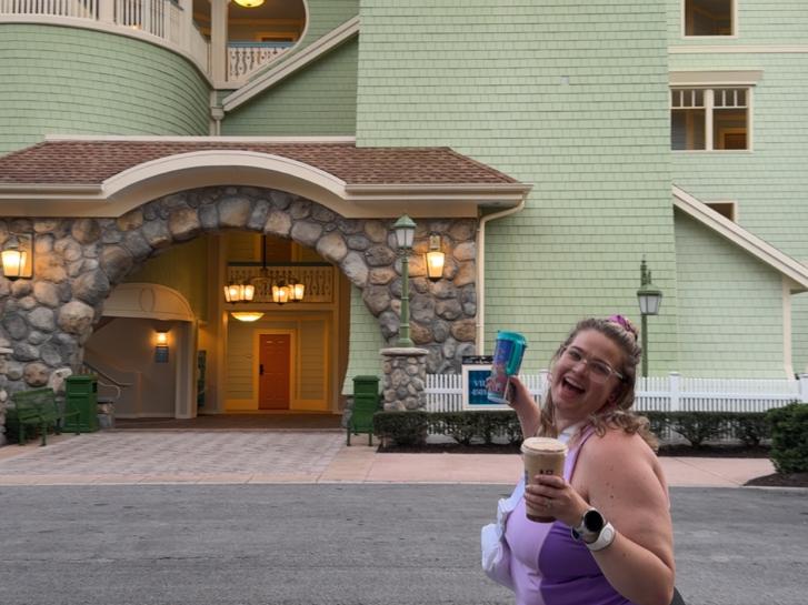 Guest Photo from Sarah: Guest outside the Paddock building at Disney's Saratoga Springs