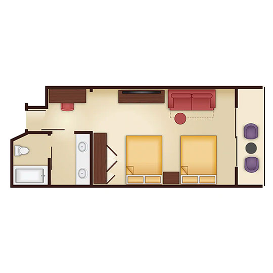 Grand Floridan Resort Studio Room Layout